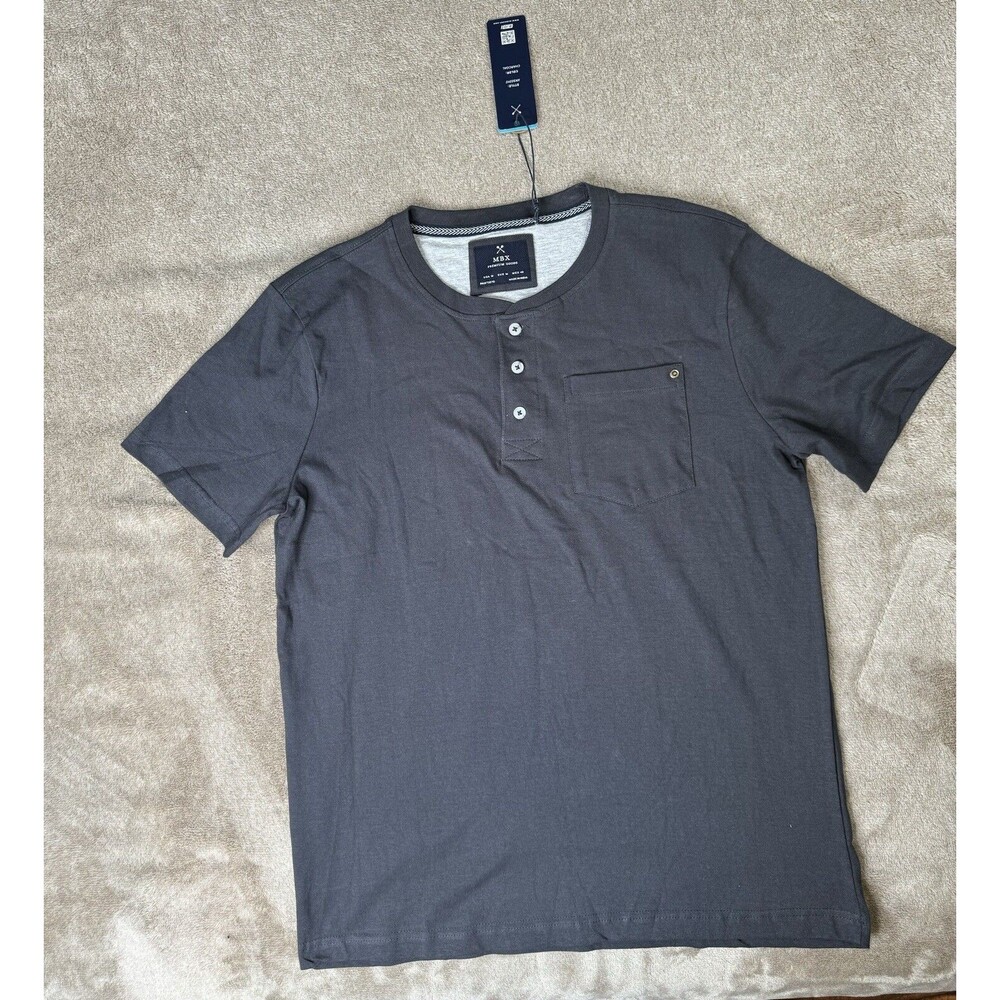 MBX Premium Goods Short Sleeve Mans Crewneck Pocket Tee T-Shirt Top Size M